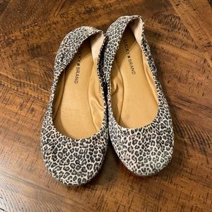 Ladies Lucky Brand leopard print flats size 10